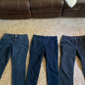3 pair Christopher and banks Womens size 12 short or petite denim jeans like new
